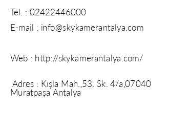 Sky Kamer Hotel Antalya iletiim bilgileri